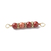 Natural Mixed Gemstone Connector Charms PALLOY-JF01891-6