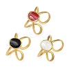 Oval 304 Stainless Steel Enamel Cuff Rings for Women RJEW-G355-03G-2