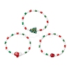 3Pcs 3 Styles Christmas Glass Seed & Handmade Lampwork Beads Stretch Bracelets for Women BJEW-MZ00197-2