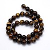 Natural Grade AB Tiger Eye Round Beads Strands G-O047-02-6mm-3