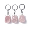 Natural Rose Quartz Keychains KEYC-P011-03P-10-1