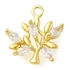 Rack Plating Brass Micro Pave Cubic Zirconia Charms KK-S396-37G-1