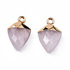 Natural Rose Quartz Pendants G-N326-134-08-1