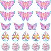 32Pcs 4 Style Ion Plating(IP) 201 Stainless Steel Filigree Pendants STAS-NB0001-20-1