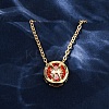 Brass Pave Cubic Zirconia Birth Stone Constellation Pendant Cable Chain Necklaces NJEW-D334-01G-05-2