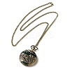 Alloy Glass Pendant Pocket Necklace WACH-S002-01AB-2
