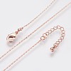 Long-Lasting Plated Brass Boston Link Chain Necklaces NJEW-K112-08RG-NF-1