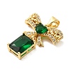 Rack Plating Brass Micro Pave Cubic Zirconia Pendants KK-P241-19G-03-2