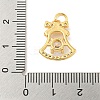 Rack Plating Brass Micro Pave Clear Cubic Zirconia Pendants KK-B093-24G-3