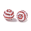Striped Resin Rhinestone Beads OACR-A037-01H-2
