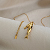 Ocean 304 Stainless Steel Double Fish Pendant Necklaces for Women WI5548-4