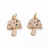 Brass Micro Pave Colorful Cubic Zirconia Pendants X-KK-C100-09G-2