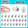 20Pcs Luminous Cube Letter Silicone Beads 12x12x12mm Square Dice Alphabet Beads with 2mm Hole Spacer Loose Letter Beads for Bracelet Necklace Jewelry Making JX437H-2