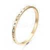 Roman Numeral Brass Hinged Bangle with Crystal Rhinestone for Women BJEW-S118-126G-2
