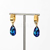 Cubic Zirconia Teardrop Dangle Hoop Earrings HL3316-1-3
