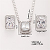 Women's Glass Rectangle Necklace & Earrings Set for Fashionable Look LO8107-4-1