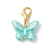 Opaque Acrylic Imitation Pearl Butterfly Pendant Decorations HJEW-JM03919-02-4