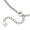 3Pcs 3 Colors Round Glass Beaded Bib 304 Stainless Steel Rolo Chain Necklaces NJEW-JN05359-6