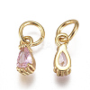 Brass Micro Pave Cubic Zirconia Charms ZIRC-F111-04G-04-2
