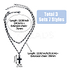 3 Set 3 Style Moon & Cross & Star Pendant Necklaces Set NJEW-FI0001-14-2
