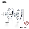 Platinum Rhodium Plated 925 Sterling Silver Hoop Earrings ZC1005-6-1