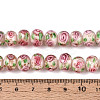 Handmade Lampwork Inner Flower Rondelle Beads Strands LAMP-T022-24J-4