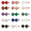 ANATTASOUL 15 Pairs 15 Style Natural & Synthetic Mixed Gemstone Round Stud Earrings EJEW-AN0003-28-1