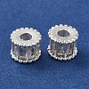 Rack Plating Brass Pave Clear Cubic Zirconia Beads KK-M285-29S-2