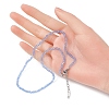 6Pcs 6 Colors Glass Faceted Rondelle Beaded Necklaces with 304 Stainless Steel End Chains NJEW-JN05494-3