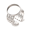 Woven Bezel 304 Stainless Steel Cuff Ring Components SA-CBAD8FA-01P-04-1