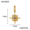 304 Stainless Steel Cubic Zirconia Pendants STAS-OY007-74G-6