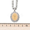 Oval with Virgin Pattern 201 Stainless Steel Pendant Necklaces for Men Women NJEW-K283-22G-3
