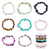 8Pcs Natural & Synthetic Gemstone Chips Stretch Bracelets for Women Men BJEW-TAC0037-1
