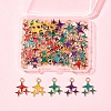 50Pcs 5 Colors Alloy Enamel Pendants ENAM-FS0002-30-7