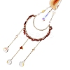 Moon Metal & Natural Red Jasper Chip Pendant Decorations AJEW-Q143-08-4