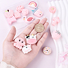 15Pcs 15 Styles Food Grade Eco-Friendly Silicone Focal Beads SIL-YW0001-51-7