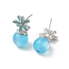 Flower Alloy Enamel & Resin Stud Earrings for Women EJEW-K282-04P-2