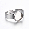 Tarnish Resistant Adjustable 304 Stainless Steel Finger Rings Components STAS-G187-01P-8mm-1