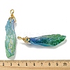 Electroplated Raw Rough Natural Quartz Crystal Big Pendants G-A229-02G-03-3