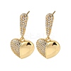 Brass Pave Cubic Zirconia Stud Earrings for Women EJEW-M258-09G-1