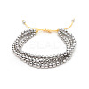 Brass Round Beaded Braided Beaed Bracelets WT6020-2-1