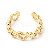 Ion Plating(IP) 304 Stainless Steel Heart Wrap Open Cuff Ring RJEW-I085-04G-2