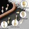 6Pcs Brass Micro Pave Clear Cubic Zirconia European Dangle Charms KK-CJ0002-75-3