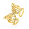 304 Stainless Steel Cubic Zirconia Open Cuff Ring for Women LS-RJEW-S406-05G-01-1