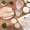 20Pcs 2 Styles Flat Round Unfinished Wooden Chip Pendants WOOD-CP0001-15-3