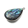 304 Stainless Steel Pave Natural Paua Shell Pendants STAS-Z125-01F-P-2