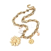 304 Stainless Steel Sunflower Pendant Necklaces NJEW-Z096-03G-2