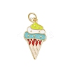 Brass Enamel Ice Cream Pendants KK-P323-01A-G-1
