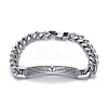 Tarnish Resistant Religion 304 Stainless Steel Cuban Link Chain Bracelets BJEW-P263-H01-P-1