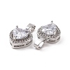 Brass Micro Pave Clear Cubic Zirconia Charms KK-E068-VC432-3